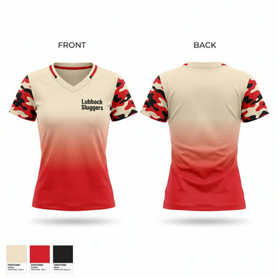 Lubbock Sluggers Women's Short Sleeve V-neck Shirt - 1