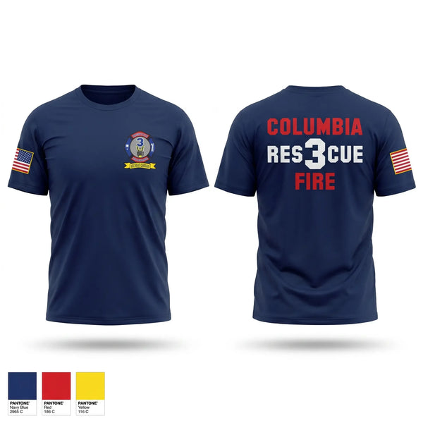 Old School Cotton Feel Shirt, Columbia Fire Department RESCUE3, Fire Department, Teamtime, Team time, sublimation, custom sports apparel, team uniforms, spirit wear, spiritwear, sports uniforms, custom shirts, team store, custom team store, fundraiser sports, apparel fundraiser