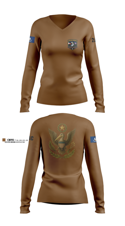 2nd Area Command (LASG) 22511039 Women's Long Sleeve V-neck Shirt - 1
