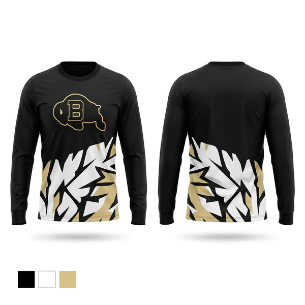 Long Sleeve Performance Shirt, Buffalo Bison, Men's Soccer, Teamtime, Team time, sublimation, custom sports apparel, team uniforms, spirit wear, spiritwear, sports uniforms, custom shirts, team store, custom team store, fundraiser sports, apparel fundraiser