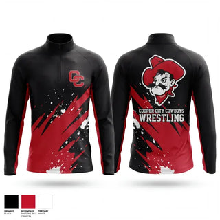 Quarter Zip Jacket, Cooper City Cowboys, Wrestling, Teamtime, Team time, sublimation, custom sports apparel, team uniforms, spirit wear, spiritwear, sports uniforms, custom shirts, team store, custom team store, fundraiser sports, apparel fundraiser