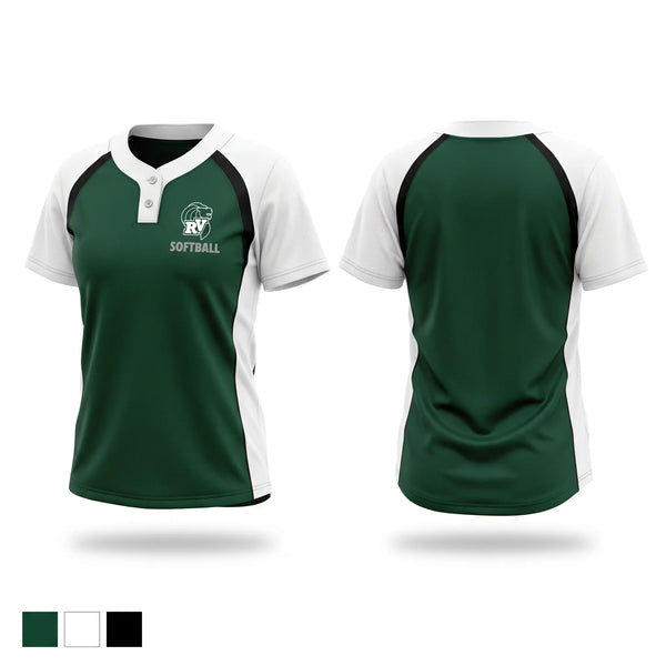 Two Button Softball Jersey, Raritan Valley Community College, Softball, Teamtime, Team time, sublimation, custom sports apparel, team uniforms, spirit wear, spiritwear, sports uniforms, custom shirts, team store, custom team store, fundraiser sports, apparel fundraiser