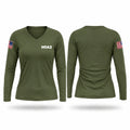 M1A2 Women's Long Sleeve V-neck Shirt - 1