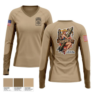 Womens Long Sleeve Vneck Shirt, Ammo, Distro, 407th LSB, Army, Teamtime, Team time, sublimation, custom sports apparel, team uniforms, spirit wear, spiritwear, sports uniforms, custom shirts, team store, custom team store, fundraiser sports, apparel fundraiser