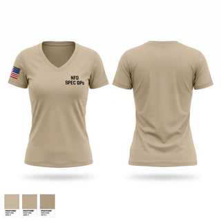 Womens Short Sleeve Vneck Shirt, NFD SPEC OPs, Fire Department, Teamtime, Team time, sublimation, custom sports apparel, team uniforms, spirit wear, spiritwear, sports uniforms, custom shirts, team store, custom team store, fundraiser sports, apparel fundraiser