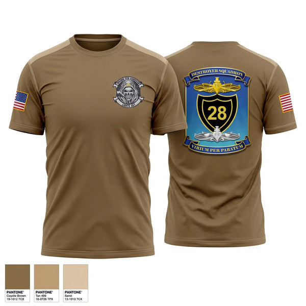 Old School Cotton Feel Shirt, Destroyer Squadron 28, Navy, Teamtime, Team time, sublimation, custom sports apparel, team uniforms, spirit wear, spiritwear, sports uniforms, custom shirts, team store, custom team store, fundraiser sports, apparel fundraiser