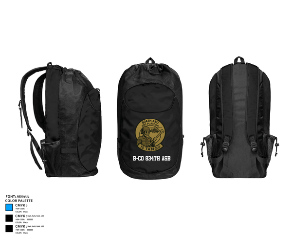 Gear Bag, B-Co 834th ASB, National Guard, Teamtime, Team time, sublimation, custom sports apparel, team uniforms, spirit wear, spiritwear, sports uniforms, custom shirts, team store, custom team store, fundraiser sports, apparel fundraiser