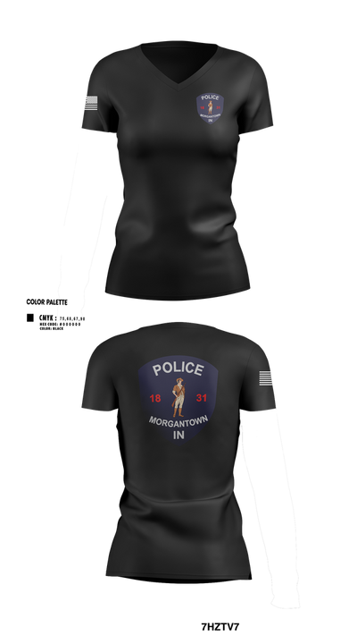 Morgantown Police Department 83325246 Women's Short Sleeve V-neck Shirt - 103