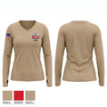 CRAWFORD FIRE Women's Long Sleeve V-neck Shirt - 1