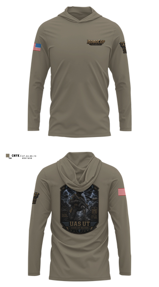 Long Sleeve hooded sunshirt, Robocop UAS UT, Baseball, Teamtime, Team time, sublimation, custom sports apparel, team uniforms, spirit wear, spiritwear, sports uniforms, custom shirts, team store, custom team store, fundraiser sports, apparel fundraiser
