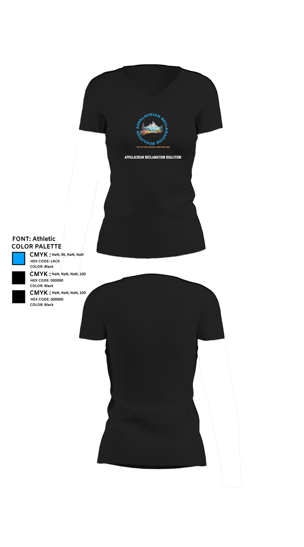 Womens Short Sleeve Vneck Shirt, Appalachian Reclamation Koalition, , Teamtime, Team time, sublimation, custom sports apparel, team uniforms, spirit wear, spiritwear, sports uniforms, custom shirts, team store, custom team store, fundraiser sports, apparel fundraiser