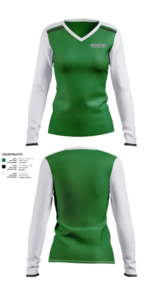 Womens Long Sleeve Vneck Shirt, Celtics, Softball, Teamtime, Team time, sublimation, custom sports apparel, team uniforms, spirit wear, spiritwear, sports uniforms, custom shirts, team store, custom team store, fundraiser sports, apparel fundraiser
