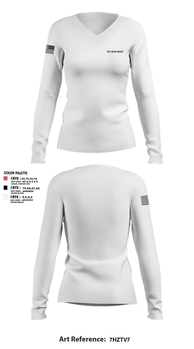F/1 AVN REGT 18054973 Women's Long Sleeve V-neck Shirt - 5