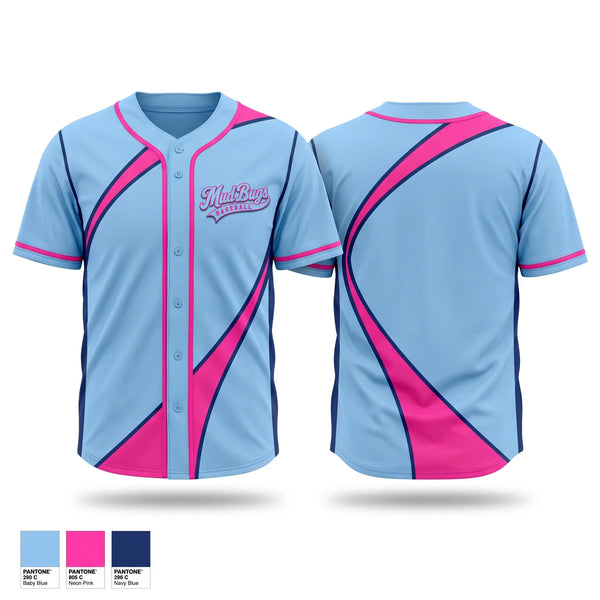 Full Button Baseball Jersey, Mud Bugs, Baseball, Teamtime, Team time, sublimation, custom sports apparel, team uniforms, spirit wear, spiritwear, sports uniforms, custom shirts, team store, custom team store, fundraiser sports, apparel fundraiser