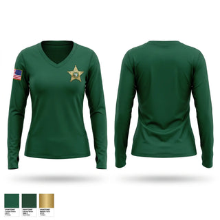 Womens Long Sleeve Vneck Shirt, Gadsden County Sheriff’s Office, Police, Teamtime, Team time, sublimation, custom sports apparel, team uniforms, spirit wear, spiritwear, sports uniforms, custom shirts, team store, custom team store, fundraiser sports, apparel fundraiser