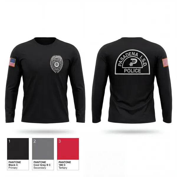 Long Sleeve Performance Shirt, Pasadena I.S.D., Police, Teamtime, Team time, sublimation, custom sports apparel, team uniforms, spirit wear, spiritwear, sports uniforms, custom shirts, team store, custom team store, fundraiser sports, apparel fundraiser