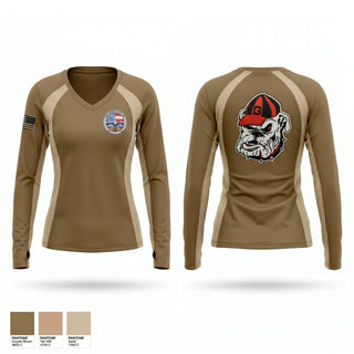 Womens Long Sleeve Vneck Shirt, USS GEORGIA, Navy, Teamtime, Team time, sublimation, custom sports apparel, team uniforms, spirit wear, spiritwear, sports uniforms, custom shirts, team store, custom team store, fundraiser sports, apparel fundraiser