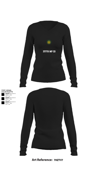 Womens Long Sleeve Vneck Shirt, 377th MP CO, , Teamtime, Team time, sublimation, custom sports apparel, team uniforms, spirit wear, spiritwear, sports uniforms, custom shirts, team store, custom team store, fundraiser sports, apparel fundraiser