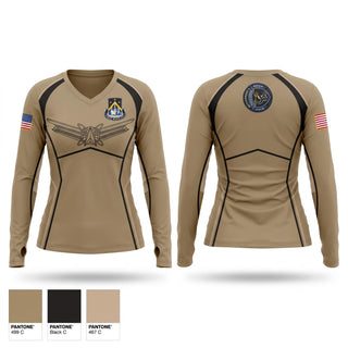 Womens Long Sleeve Vneck Shirt, 24TH MDSB, Army, Teamtime, Team time, sublimation, custom sports apparel, team uniforms, spirit wear, spiritwear, sports uniforms, custom shirts, team store, custom team store, fundraiser sports, apparel fundraiser
