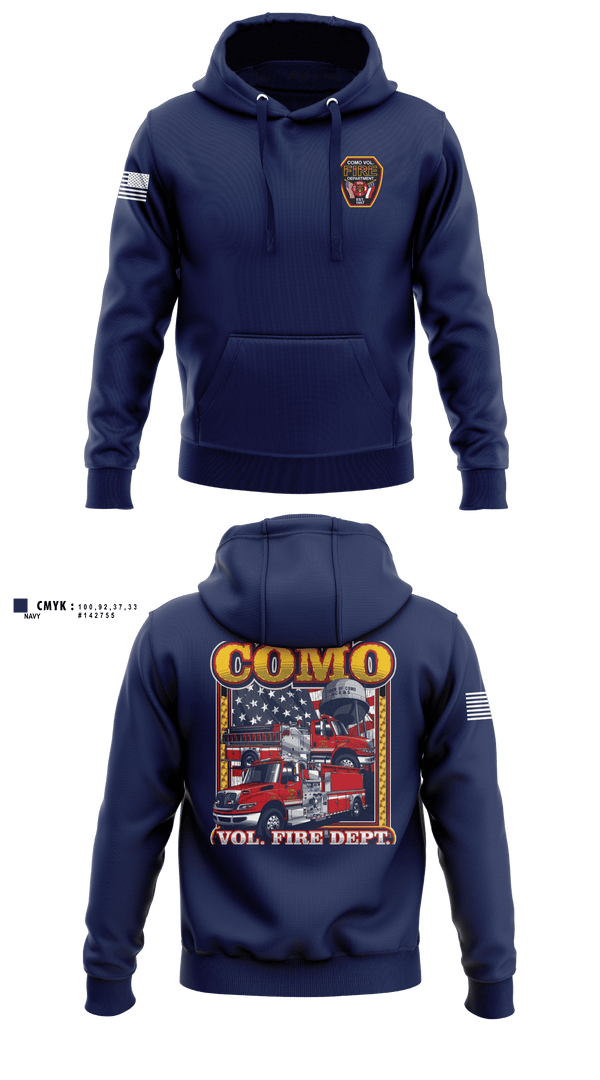 Hoodie, Como Volunteer Fire Department, Fire Department, Teamtime, Team time, sublimation, custom sports apparel, team uniforms, spirit wear, spiritwear, sports uniforms, custom shirts, team store, custom team store, fundraiser sports, apparel fundraiser