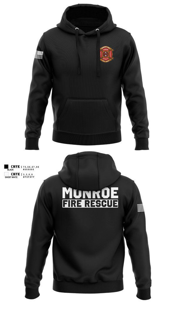 Hoodie, Monroe Fire Rescue, Fire Department, Teamtime, Team time, sublimation, custom sports apparel, team uniforms, spirit wear, spiritwear, sports uniforms, custom shirts, team store, custom team store, fundraiser sports, apparel fundraiser