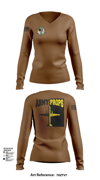 Womens Long Sleeve Vneck Shirt, DET 2 CO A 2-245th AVN, , Teamtime, Team time, sublimation, custom sports apparel, team uniforms, spirit wear, spiritwear, sports uniforms, custom shirts, team store, custom team store, fundraiser sports, apparel fundraiser