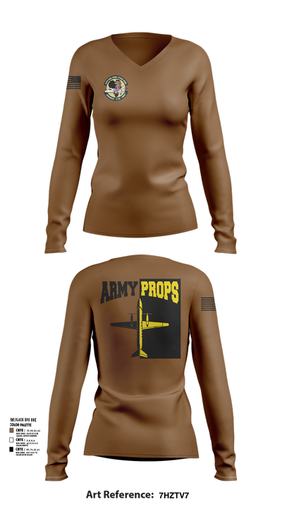 DET 2 CO A 2-245th AVN 46226536 Women's Long Sleeve V-neck Shirt - 24