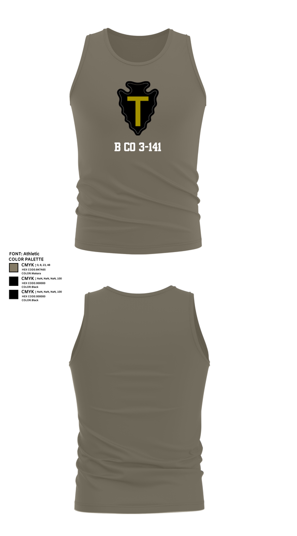Tank Top, B CO 3-141, Army, Teamtime, Team time, sublimation, custom sports apparel, team uniforms, spirit wear, spiritwear, sports uniforms, custom shirts, team store, custom team store, fundraiser sports, apparel fundraiser