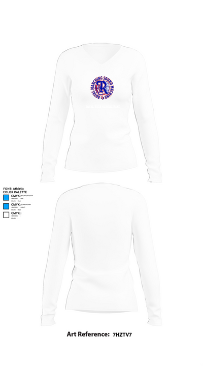 Royal High School Band 71016981 Women's Long Sleeve V-neck Shirt - 15