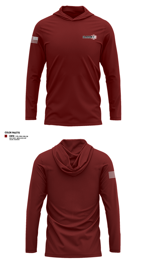 Long Sleeve Performance Shirt with hood, Clarion Ambulance Service, EMS/EMT, Teamtime, Team time, sublimation, custom sports apparel, team uniforms, spirit wear, spiritwear, sports uniforms, custom shirts, team store, custom team store, fundraiser sports, apparel fundraiser