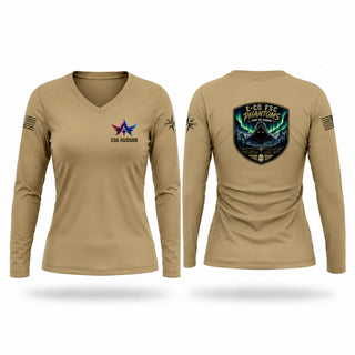 Womens Long Sleeve Vneck Shirt, E co 1-229, Army, Teamtime, Team time, sublimation, custom sports apparel, team uniforms, spirit wear, spiritwear, sports uniforms, custom shirts, team store, custom team store, fundraiser sports, apparel fundraiser