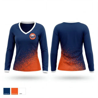 Womens Long Sleeve Vneck Shirt, Gatesville Astros, Baseball, Teamtime, Team time, sublimation, custom sports apparel, team uniforms, spirit wear, spiritwear, sports uniforms, custom shirts, team store, custom team store, fundraiser sports, apparel fundraiser