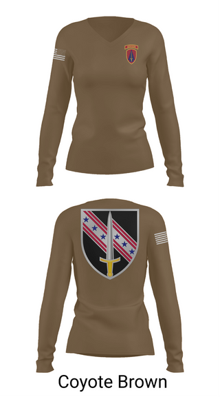 Womens Long Sleeve Vneck Shirt, 6/54th Security Force Assistance Brigade, , Teamtime, Team time, sublimation, custom sports apparel, team uniforms, spirit wear, spiritwear, sports uniforms, custom shirts, team store, custom team store, fundraiser sports, apparel fundraiser