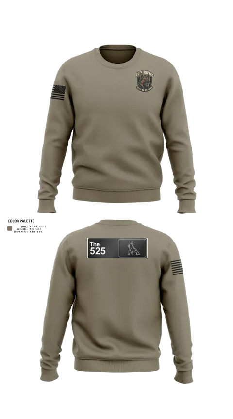 Crew Neck Sweatshirt, 525th MWD DET, Army, Teamtime, Team time, sublimation, custom sports apparel, team uniforms, spirit wear, spiritwear, sports uniforms, custom shirts, team store, custom team store, fundraiser sports, apparel fundraiser