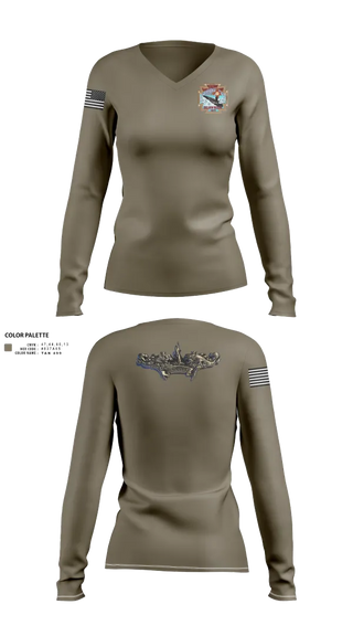 Womens Long Sleeve Vneck Shirt, USS New Mexico A-Gang, , Teamtime, Team time, sublimation, custom sports apparel, team uniforms, spirit wear, spiritwear, sports uniforms, custom shirts, team store, custom team store, fundraiser sports, apparel fundraiser