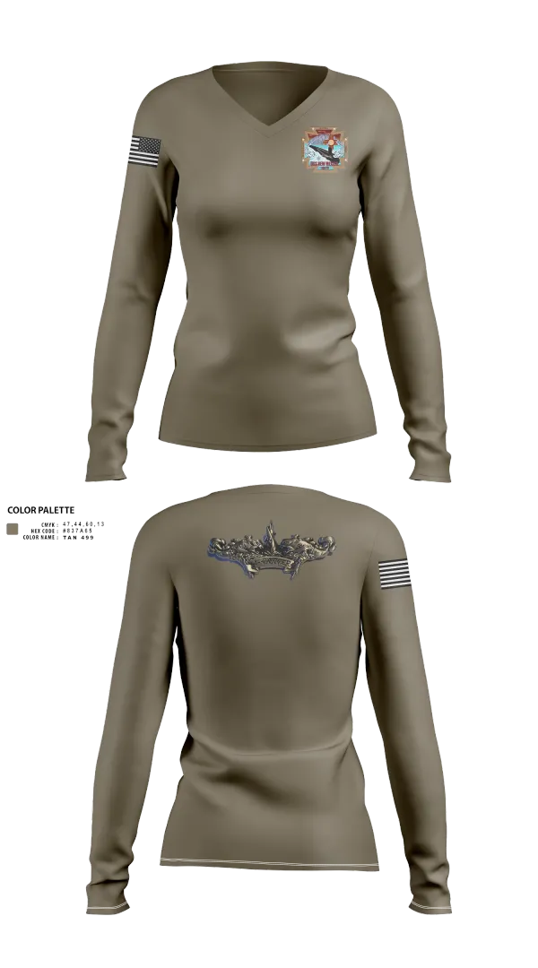 Womens Long Sleeve Vneck Shirt, USS New Mexico A-Gang, , Teamtime, Team time, sublimation, custom sports apparel, team uniforms, spirit wear, spiritwear, sports uniforms, custom shirts, team store, custom team store, fundraiser sports, apparel fundraiser