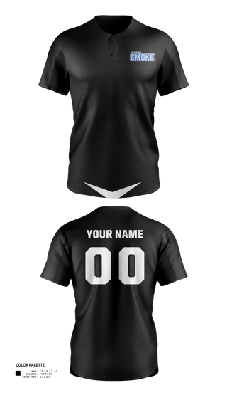 Two Button Softball Jersey, South Spartanburg Smoke, Softball, Teamtime, Team time, sublimation, custom sports apparel, team uniforms, spirit wear, spiritwear, sports uniforms, custom shirts, team store, custom team store, fundraiser sports, apparel fundraiser