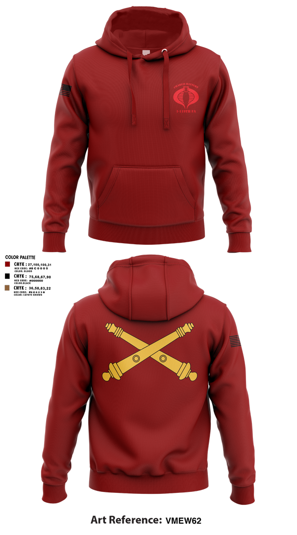 Hoodie, Charlie Battery, 1-119th FA, , Teamtime, Team time, sublimation, custom sports apparel, team uniforms, spirit wear, spiritwear, sports uniforms, custom shirts, team store, custom team store, fundraiser sports, apparel fundraiser