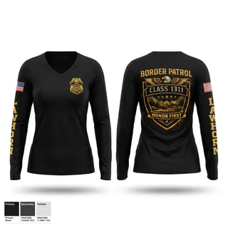Womens Long Sleeve Vneck Shirt, Border Patrol, Police, Teamtime, Team time, sublimation, custom sports apparel, team uniforms, spirit wear, spiritwear, sports uniforms, custom shirts, team store, custom team store, fundraiser sports, apparel fundraiser