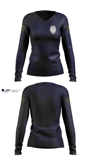 Womens Long Sleeve Vneck Shirt, City of LaPorte Police Department, Police, Teamtime, Team time, sublimation, custom sports apparel, team uniforms, spirit wear, spiritwear, sports uniforms, custom shirts, team store, custom team store, fundraiser sports, apparel fundraiser