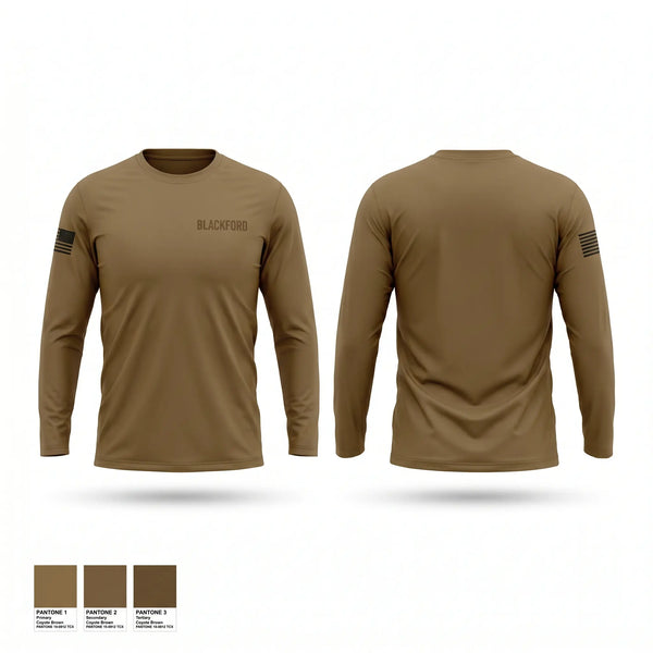 Long Sleeve Performance Shirt, BLACKFORD, Army, Teamtime, Team time, sublimation, custom sports apparel, team uniforms, spirit wear, spiritwear, sports uniforms, custom shirts, team store, custom team store, fundraiser sports, apparel fundraiser