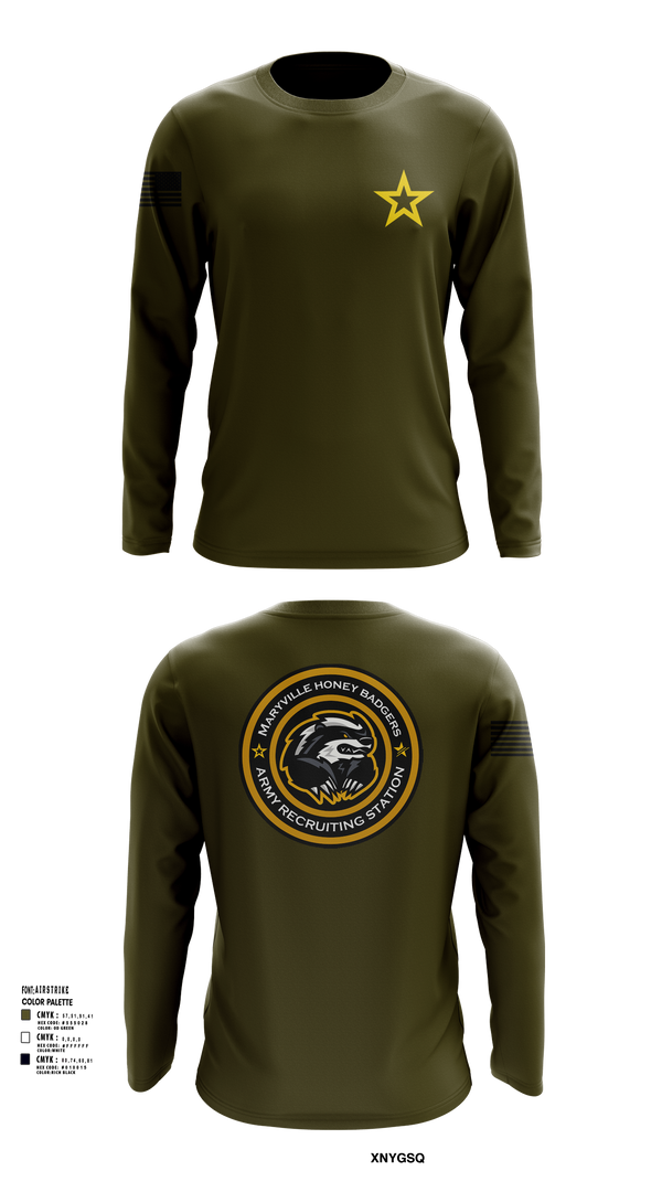 Long Sleeve Performance Shirt, Maryville Honeybadger, Army, Teamtime, Team time, sublimation, custom sports apparel, team uniforms, spirit wear, spiritwear, sports uniforms, custom shirts, team store, custom team store, fundraiser sports, apparel fundraiser