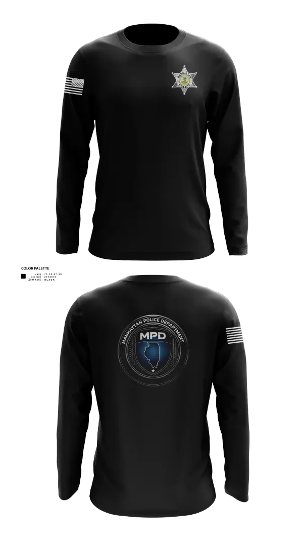 Long Sleeve Performance Shirt, Manhattan Police Department, , Teamtime, Team time, sublimation, custom sports apparel, team uniforms, spirit wear, spiritwear, sports uniforms, custom shirts, team store, custom team store, fundraiser sports, apparel fundraiser