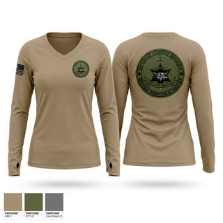 Womens Long Sleeve Vneck Shirt, Ontario County Sheriff’s Office, Police, Teamtime, Team time, sublimation, custom sports apparel, team uniforms, spirit wear, spiritwear, sports uniforms, custom shirts, team store, custom team store, fundraiser sports, apparel fundraiser