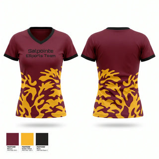 Womens Short Sleeve Vneck Shirt, Salpointe E-Sports Team, E-Sports, Teamtime, Team time, sublimation, custom sports apparel, team uniforms, spirit wear, spiritwear, sports uniforms, custom shirts, team store, custom team store, fundraiser sports, apparel fundraiser