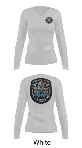 Womens Long Sleeve Vneck Shirt, Currituck county, Police, Teamtime, Team time, sublimation, custom sports apparel, team uniforms, spirit wear, spiritwear, sports uniforms, custom shirts, team store, custom team store, fundraiser sports, apparel fundraiser