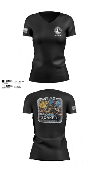 Womens Short Sleeve Vneck Shirt, Lander rural fire, Fire Department, Teamtime, Team time, sublimation, custom sports apparel, team uniforms, spirit wear, spiritwear, sports uniforms, custom shirts, team store, custom team store, fundraiser sports, apparel fundraiser