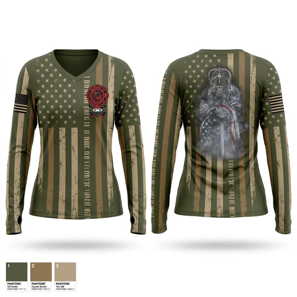 Womens Long Sleeve Vneck Shirt, Middle inlet fire department, Fire Department, Teamtime, Team time, sublimation, custom sports apparel, team uniforms, spirit wear, spiritwear, sports uniforms, custom shirts, team store, custom team store, fundraiser sports, apparel fundraiser