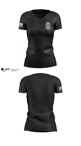 Womens Short Sleeve Vneck Shirt, McCaysville Police Department, Police, Teamtime, Team time, sublimation, custom sports apparel, team uniforms, spirit wear, spiritwear, sports uniforms, custom shirts, team store, custom team store, fundraiser sports, apparel fundraiser