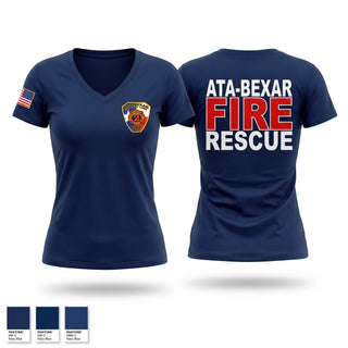 Womens Short Sleeve Vneck Shirt, Ata-Bexar Fire Department, Fire Department, Teamtime, Team time, sublimation, custom sports apparel, team uniforms, spirit wear, spiritwear, sports uniforms, custom shirts, team store, custom team store, fundraiser sports, apparel fundraiser